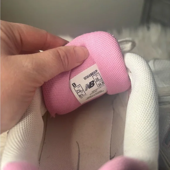 New Balance 496 womens walking running shoes pink grey white 7.5 dad shoes - Picture 5 of 9